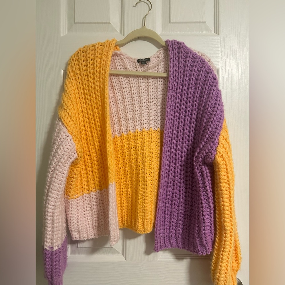 Wild Fable - Chunky Color-block Crochet Sweater - Size: XL - Gently Worn